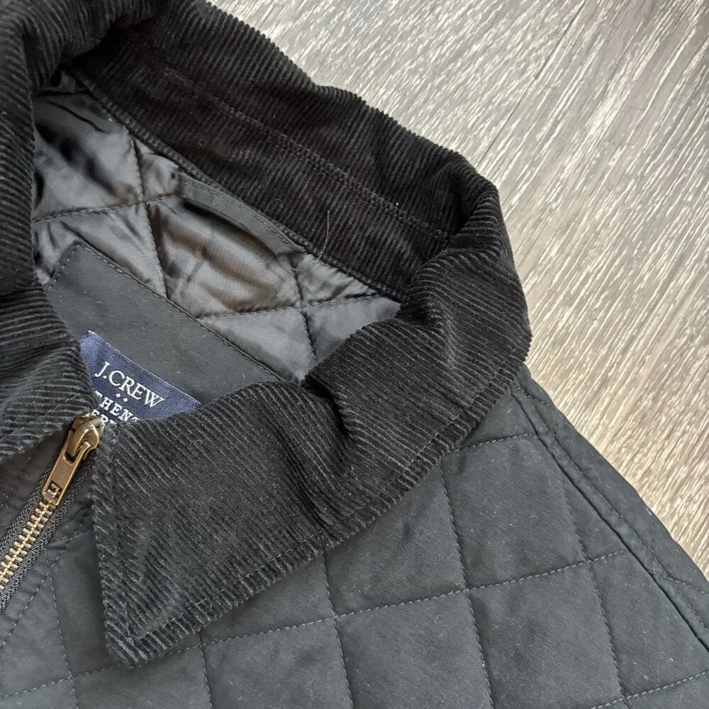 J.Crew Barn‎ Chore Coat Men's XL Black Corduroy Collar Quilted Jacket Old Money